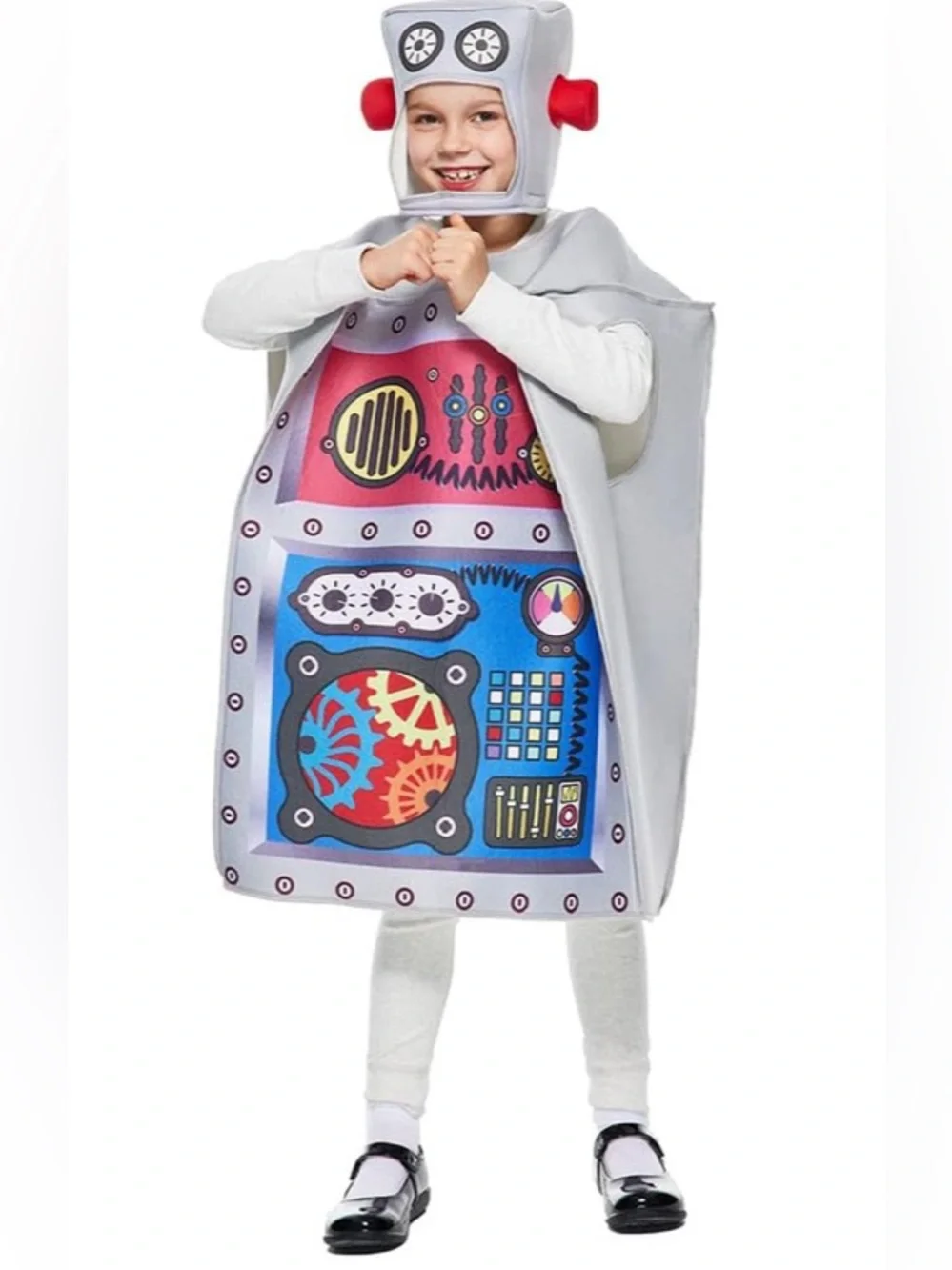 Unisex Kid's Sponge Robot Costume Tunic and Headpiece Set NIP One Size Fit Most